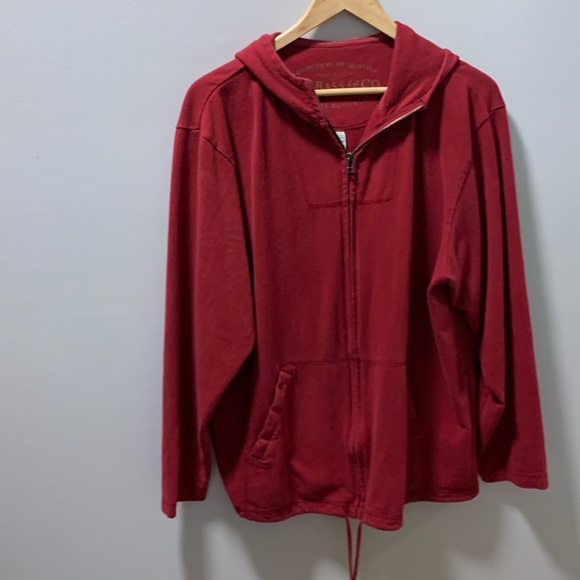 Cotton maroon zippered jacket - Picture 1 of 5